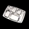 Thickened 304 Stainless Steel 6-Compartment Fast Food Tray
