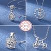 925 Silver Necklace For Women Round Pendent Sparkling Pave CZ Necklace Fashion Anniversary Birthday Jewelry Gifts N325