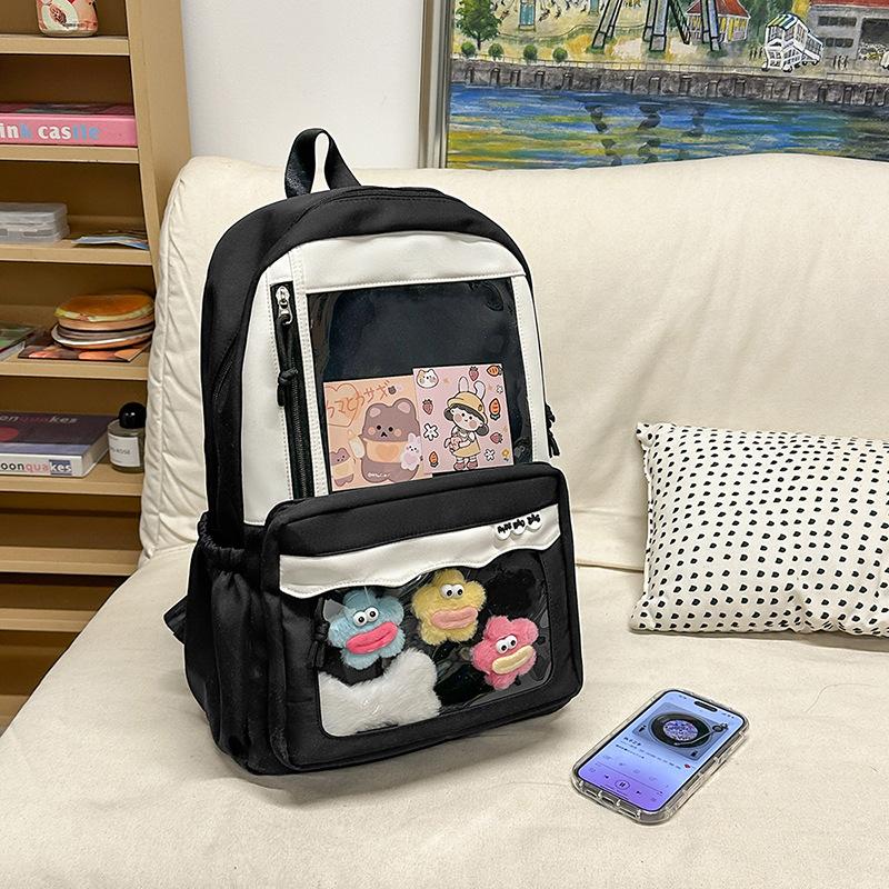 Schoolbag Schoolbag Junior High School Girls High Value Niche Two-dimensional Transparent Pain Bag Backpack Japanese Primary School Students Cartoon