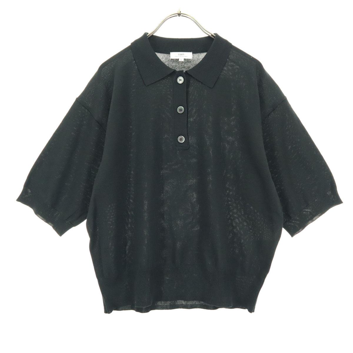 

unused coen Short sleeve Polo shirt L black Men s Used