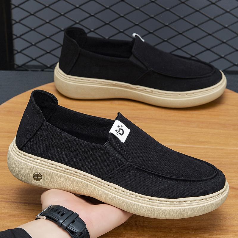 Spring New Casual Men's Shoes Breathable Canvas Board Shoes Casual Fashion Popular Wide-headed Cloth Shoes Men