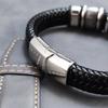 Pulsera Vikinga de Ancla para Hombre con Amuletos, Pulsera de Cuero Trenzado de 16 Hilos, Hebilla Deportiva de Acero Inoxidable, Joyería, Regalo para Amigos