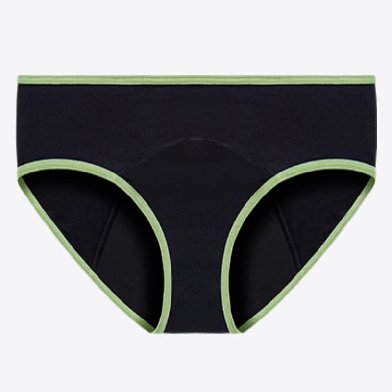 Dámské menstruační kalhotky s barevným lemem, nízký pas, vysoká savost, třívrstvé