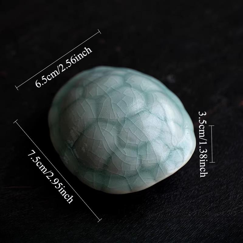 

Ru Kiln Turtle Shell Tea Pet Chinese Style Creativity Can Cultivate Tea for Fun Desktop Teaset Accessories Tea Pets with Lids світло-зелений колір