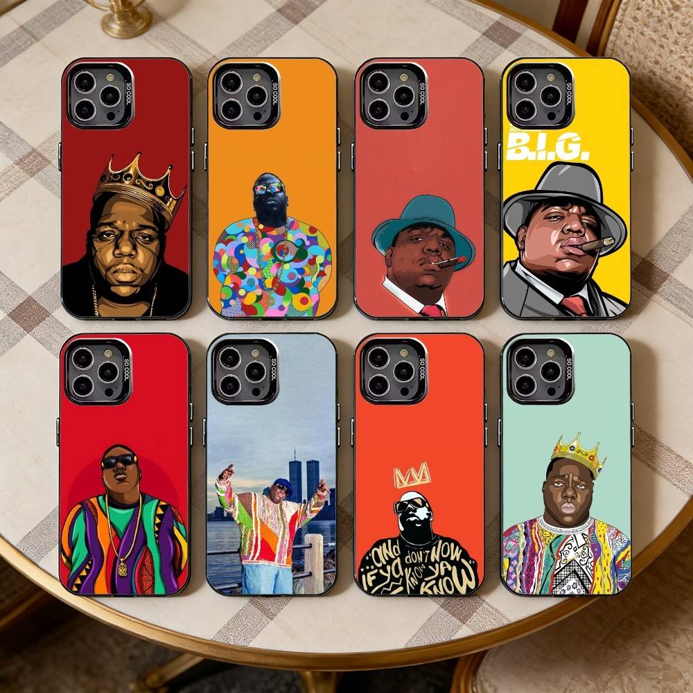 B-Biggie Smalls B-BIG Art Phone Case For iPhone17,16,15,14,13,12,11 Plus,Pro Max Black Candy silver phone case