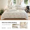 100% Cotton 4‑Pieces Bedding Set Solid Color Hotel Style Bed Sheet Duvet Cover Pillowcases for Guesthouse Hostel Hotel