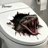Funny Scary Toilet Stickers 3D Viper Seat Sticker, Realistic Snake Decal, Waterproof PVC Adhesive Removable Bathroom Wall Decals Art for Tank, Creepy