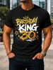 Birthday King 30 Gold Graffiti Lettering Crown Stars And Paint Splashes 30th Birthday Party Style Unisex All TShirt