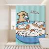 Handun Line Dog Cartoon Shower Curtain