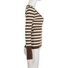 European & American Retro U-Neck Color Block Stripe Knit Sweater - Women's Casual Long Sleeve Top