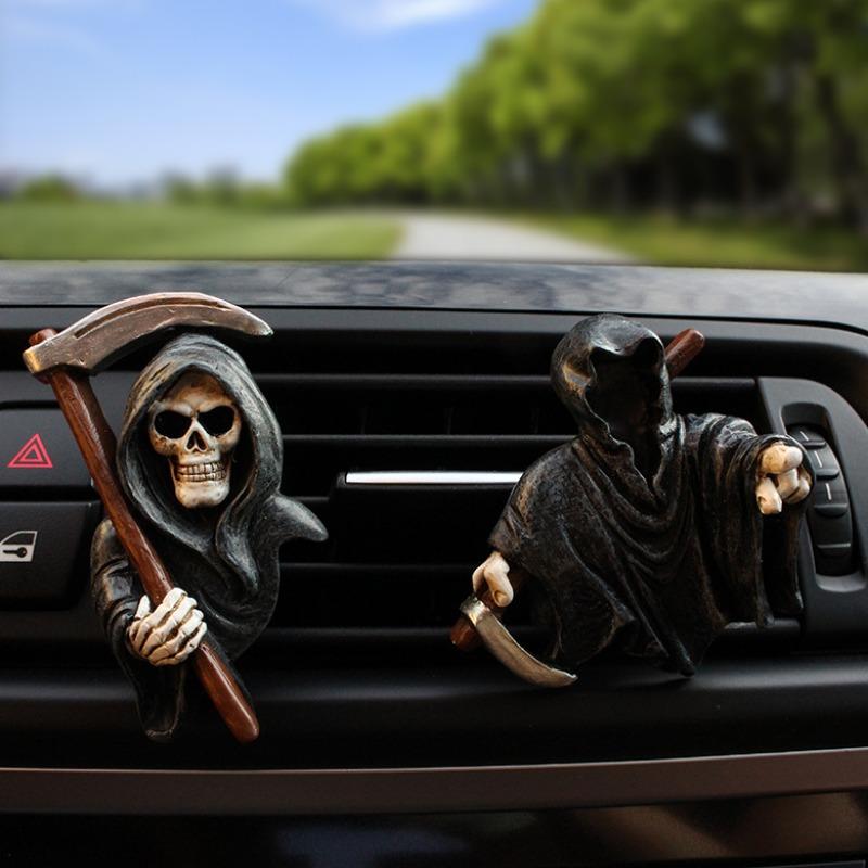 Car Vent Clip 3-piece Set Cute Skull Halloween Decoration Car Air Conditioning Vent Accessories
