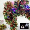 1pc 16 Ft Christmas Tinsel Garland Metallic Shinny with LED Lights Tree Thick Hanging Decorations for Xmas Party Indoor