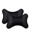 2PCS PU Leather Car Neck Pillows – Knitted Headrest Cushions for Seat Support Comfort Universal Fit Auto Accessories