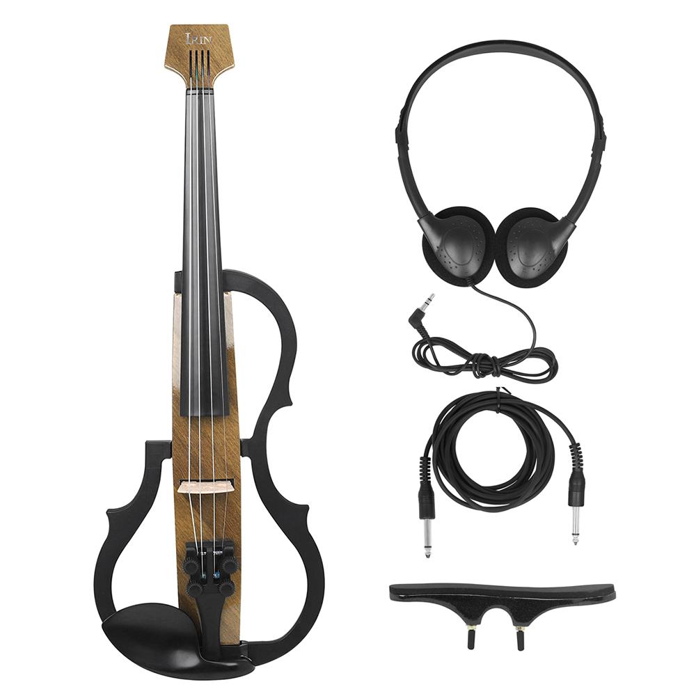 

IRIN Electric Silent Violin Fiddle 4/4 Carbon Fiber Electric Violin String Instrument with Cable Shoulder Rests Headphones