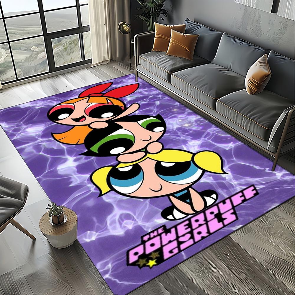27 Style New Kawaii P-Powerpuff Girl Cartoon Carpet Rug for Living Room Bedroom Home Sofa Decoration,Kid Play Non-slip Floor Mat