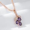 Shiny Purple Natural Zircon Crystal Flower Pendant Necklace For Women Trend  Rose Gold Color Fine Daily Jewelry