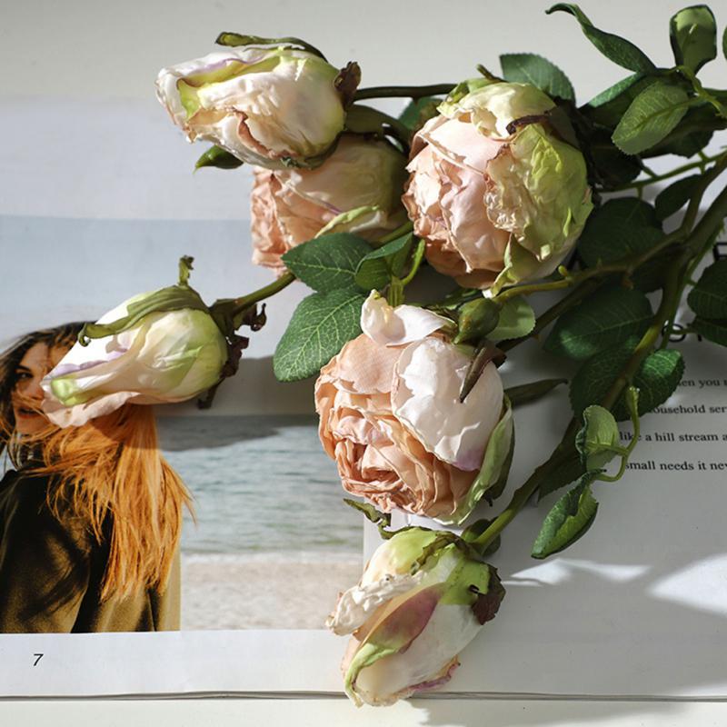 20 Rose Artificiali Con Stelo Lungo 50cm: Fiori Finti In Seta Al Tattoo, Bouquet Rosa E Rosa Caldo