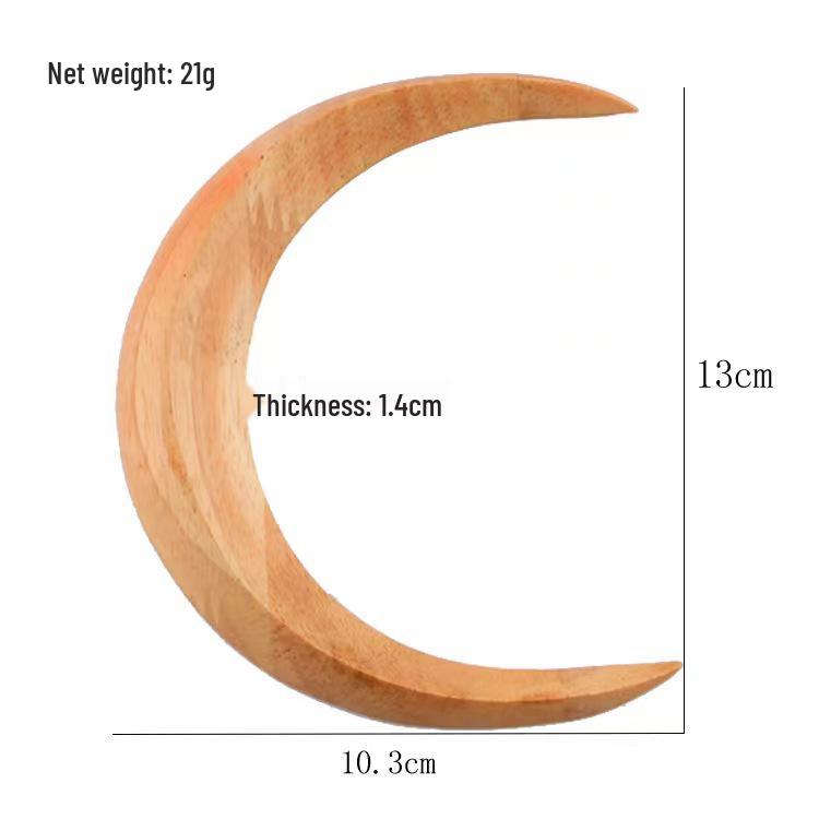 Crescent Moon Rubber Wood Hairpin: Hanfu Headdress, Ancient Style Hair Accessory, Simple Bun Tool.