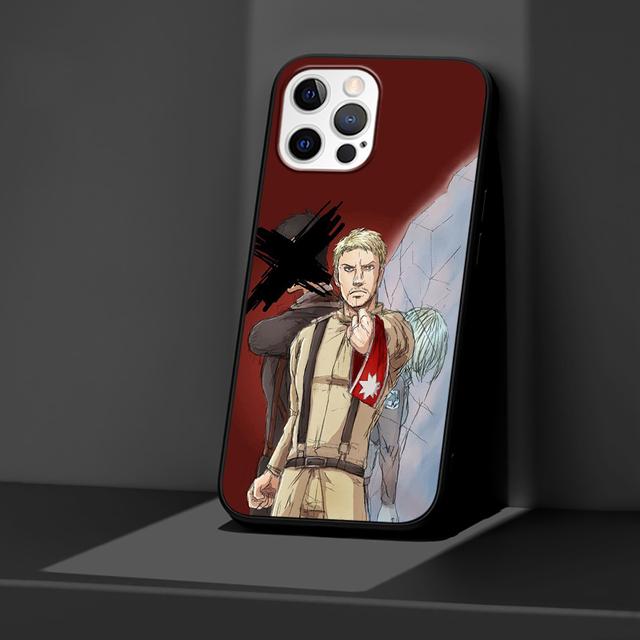 Pouzdro Attack On Titan Anime pro Iphone 14 11 13 Pro Max 12 Mini Xr 7 8 Plus Se 2020 Xs 6 6s + Coque Black měkký obal na telefon