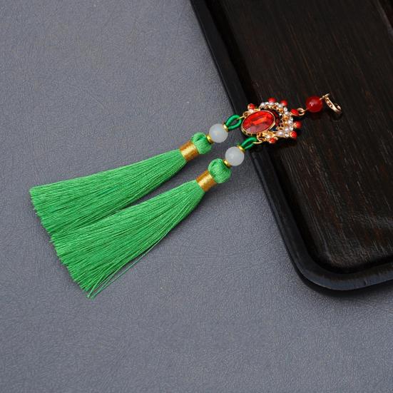 Tassel Pendant Facial Makeup Opera Car Decoration Hanging Accessories with Imitation Pearls Decor Hanfu Decoration