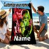 Custom Name Personalized Bride of Chucky Print Beach Towel, for Trip Camping Beach Party Home Decor, Birthday Gift for Family & Friends