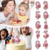 3D Number Cake Decorating Candles Cute Pink Bow Baby Girl Birthday Cake Topper Decoration Party Supplies 0-9 Digital Candle