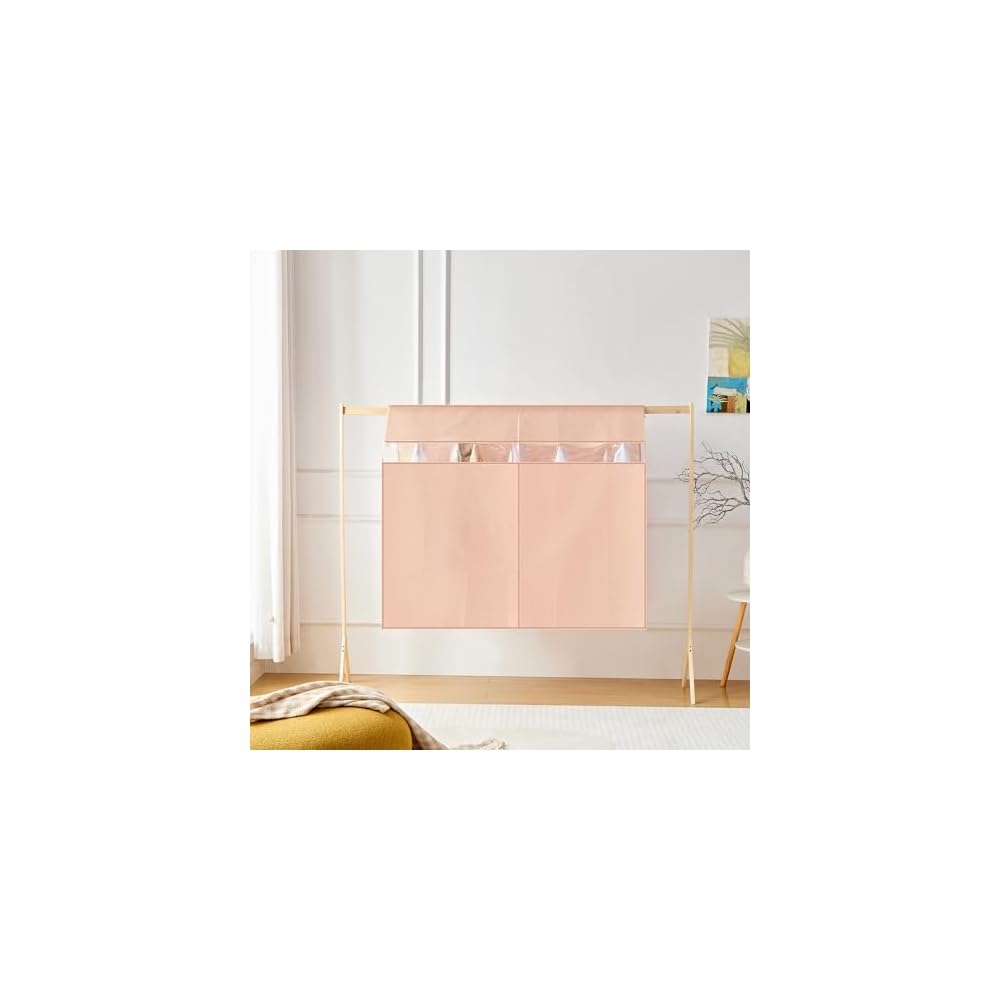 VECELO Hanger Rack Cover, Non-woven Fabric, Slip-on Type, 130cm (W) x 120cm (H), 1 Piece, Nordic