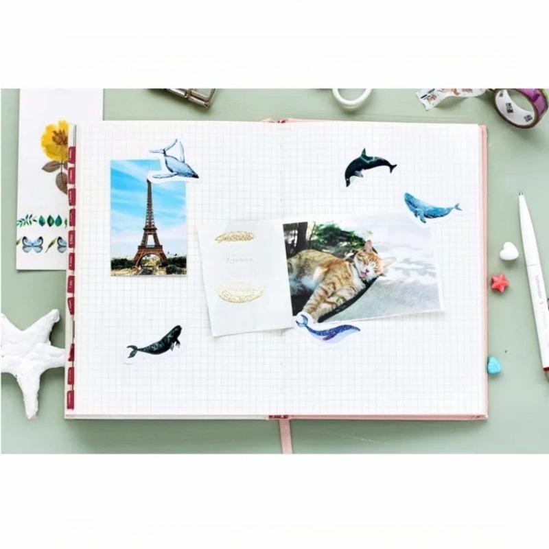 45pcs/pack Kawaii Whale Label Stickers Decorative Stationery Stickers Scrapbooking DIY Diary Album Stick Label School Supplies