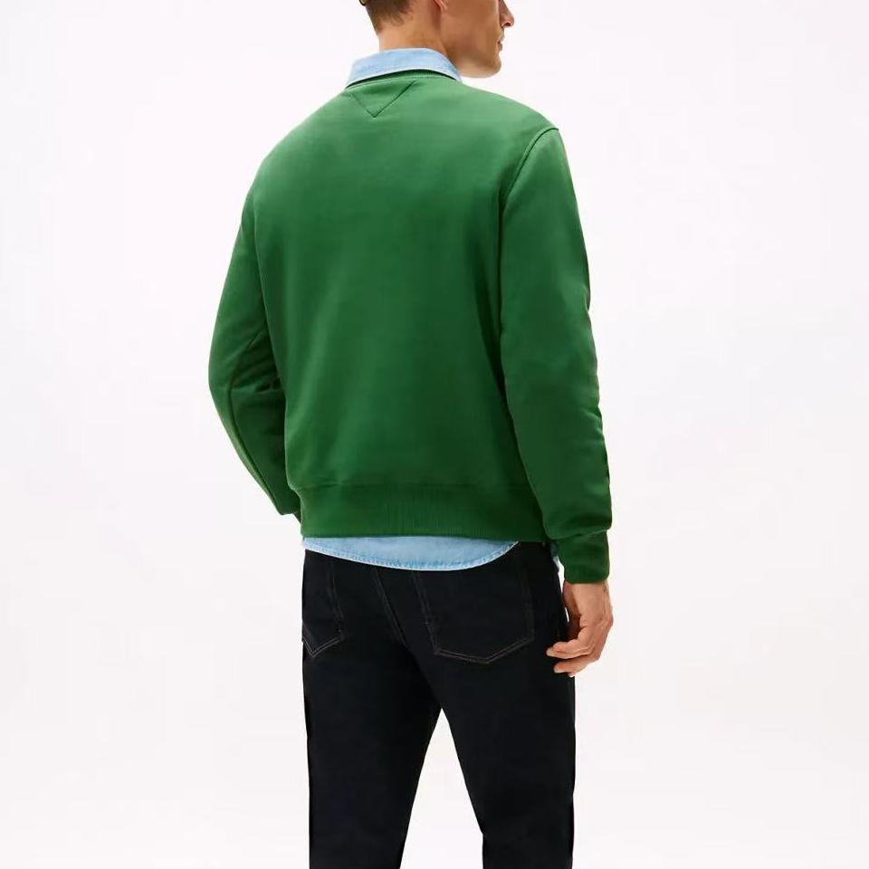Tommy Hilfiger Comfortable Versatile Embroidered Logo Crew Neck Fleece Long Sleeve Sweatshirt Men sweatshirt 78JB337-304