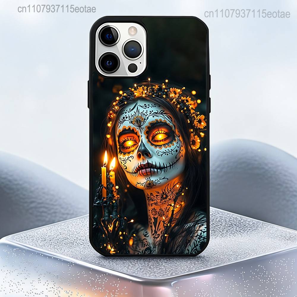 Day of the Dead Mexican Skull GIRL Magnetic Case For IPhone 14 16 17 13 12 11 15 Pro Max Plus For Magsafe Wireless Charge Cover