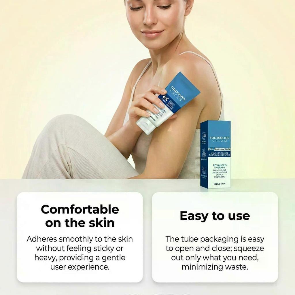 Folliculitis Cream - Effective for Folliculitis Scalp Face and Body, Gentle Skin Care Cream Relieves Dryness,Itching Redness & Irritation