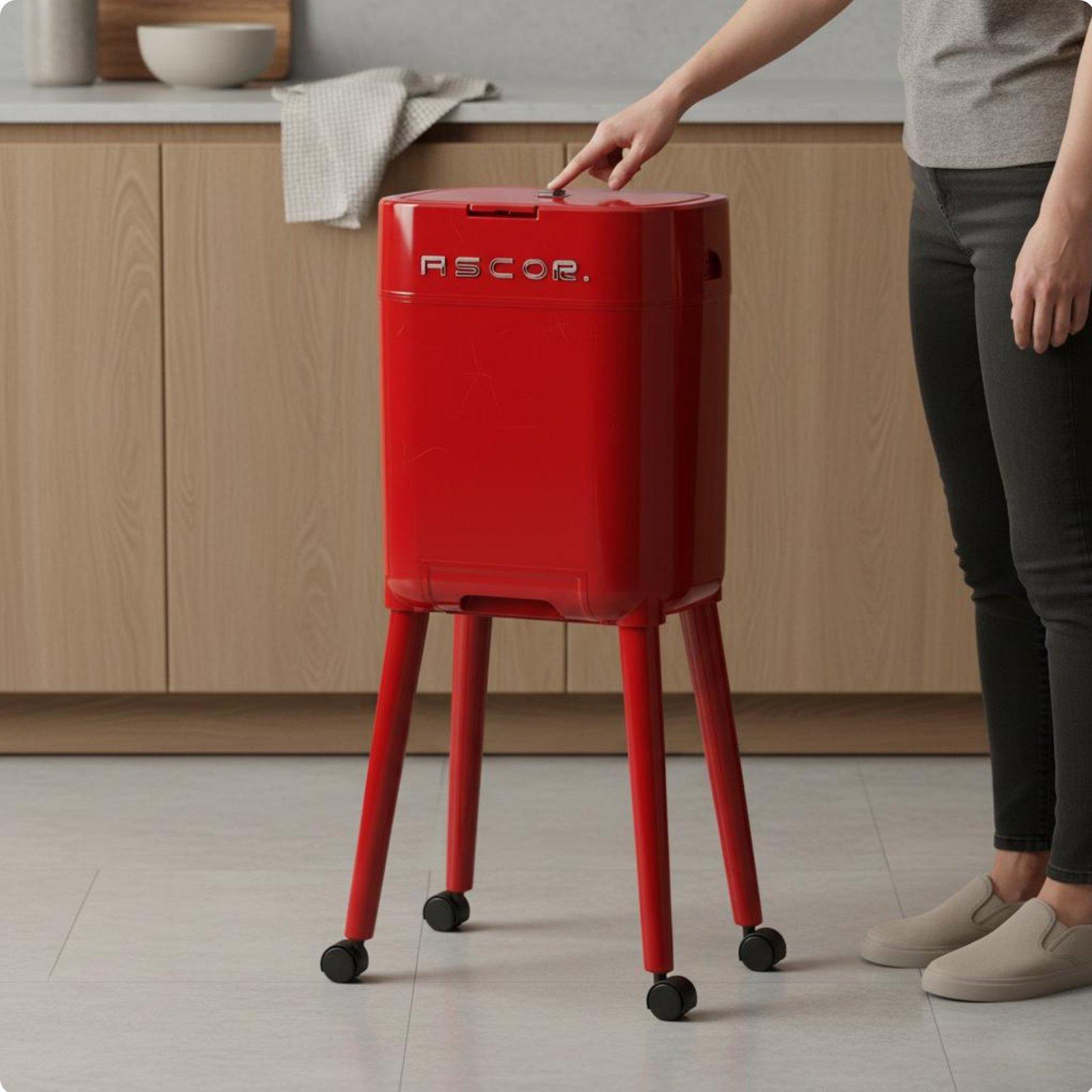 Rolling Waste Bin with Lid Large
