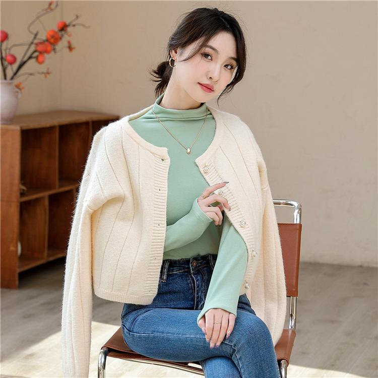 

Теплая нижняя рубашка с половиной высокого воротника, женская осенне-зимняя женская футболка с высокой эластичной внутренней частью и длинными рукавами M зелёный