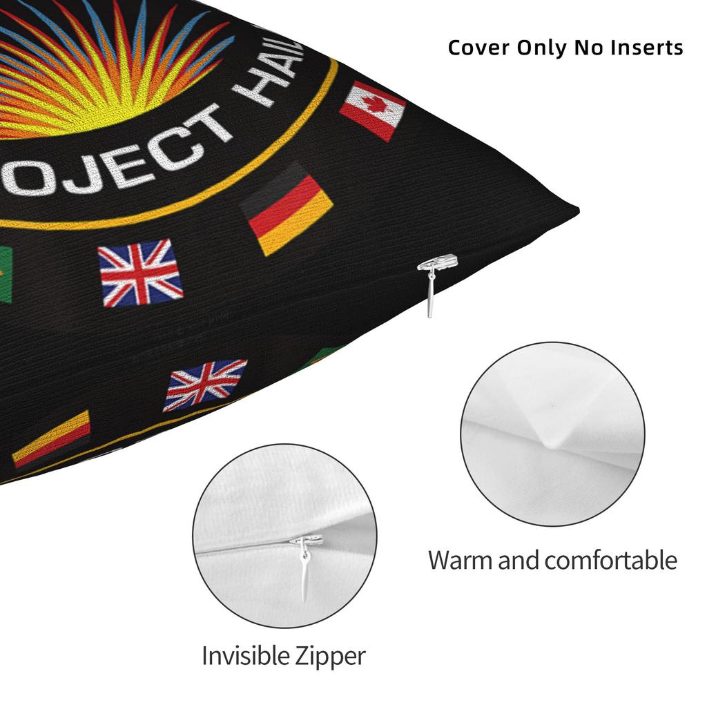 Project Hail Mary Mission Patch With Countries Pillow Cover Comfy Cushion Cover Fashion Pillow Case For Sofa Car Home Decor