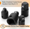 4pcs 1/4 3/8 1/2 Wrench Adapter Ratchet Wrench Socket Spanner Set Converter Reducer Sleeve CR-V Chrome Vanadium Steel