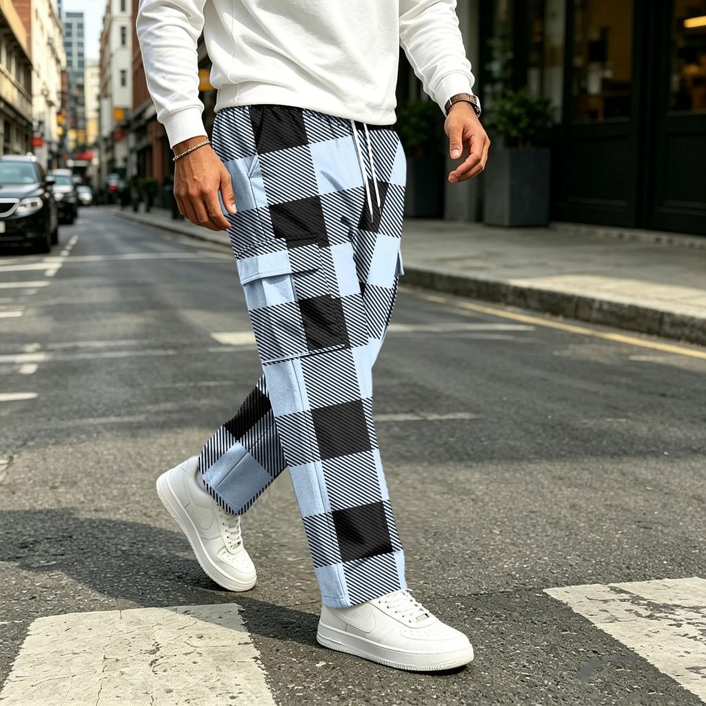 Men's Casual Straight Leg Drawstring Jogger Pants for Commuting and Workout
