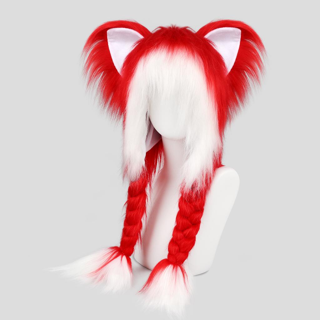 Plush fursuit niche two-dimensional cat ears and animal ears anime subculture unisex fried hair y2k headgear hat