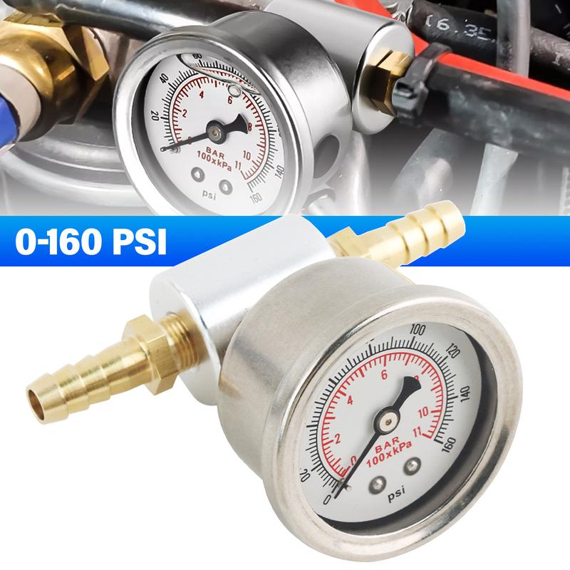 Liquid Filled Gauge Easy Installation Universal Fuel Gauge Fuel Pressure Gauge High-Quality For Fuel Systems Oil Systems Water