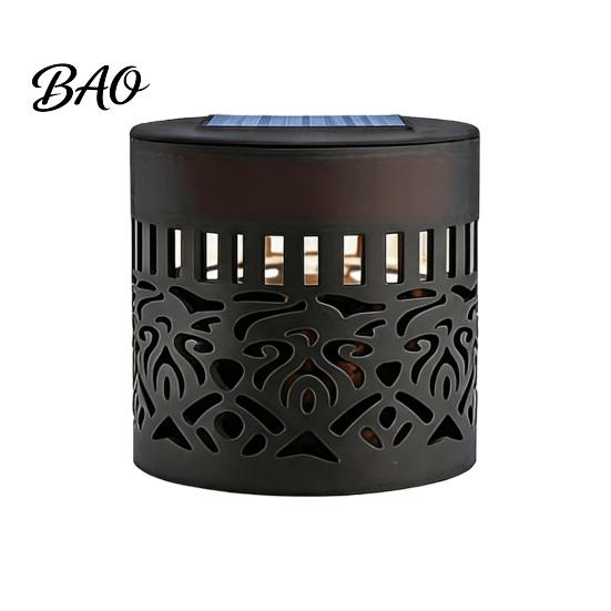 Multi-color LED Wall Light Solar Lamp, Seven Color Changing Projector Light, with Hollow Pattern Garden Path Lighting Design IP65 Waterproof