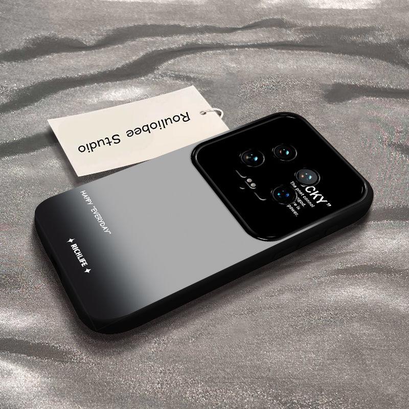 Xiaomi Mi 14 Mobile Phone Case 14pro Personality Smudge Gradual Change Green 14Ultra Large Window All-inclusive Silicone Anti-drop Soft