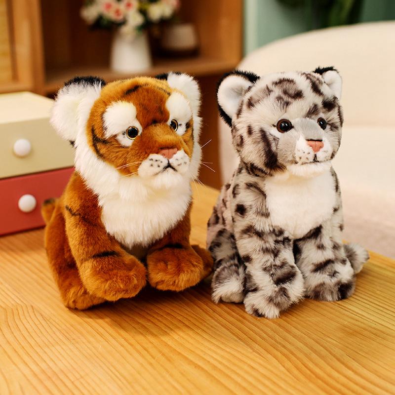 Lifelike Leopard / Tiger Plush Toy Stuffed Soft Wild Animal Doll ReaListic Snow Panther Tiger Pillow Children Kids Birthday Gift