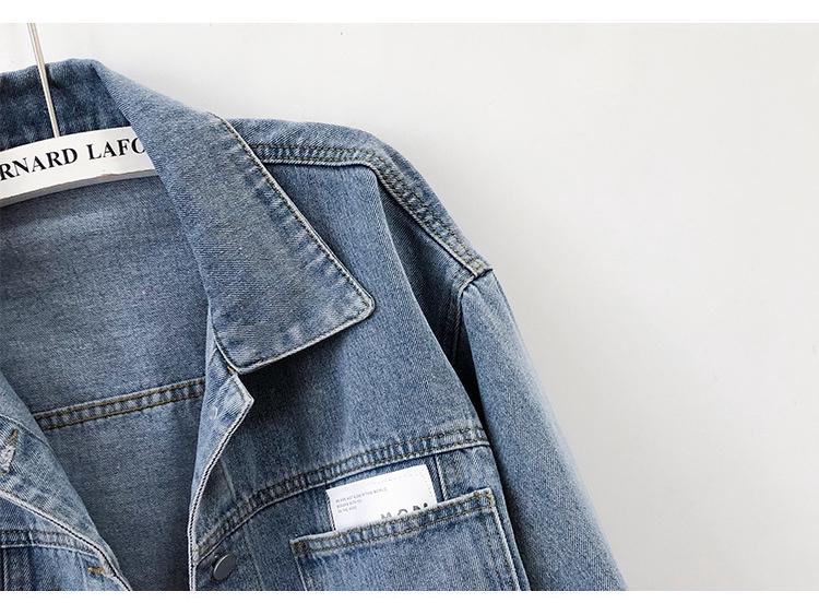 Women's Casual Korean Style Short Denim Jacket - Washed, Slimming, Spring/Autumn 2025