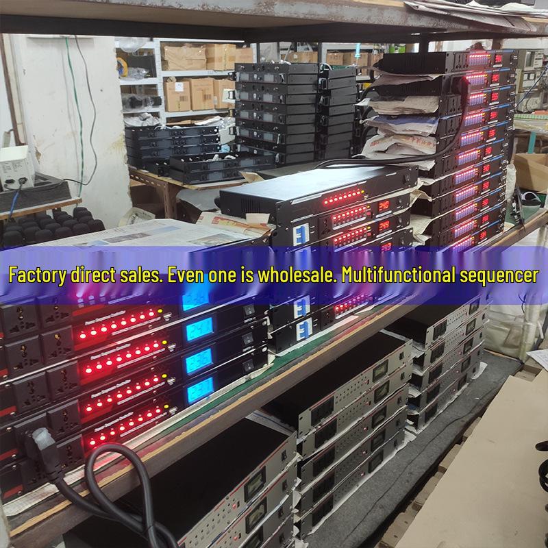 Universal Sequencer Power Controller with 8, 9, 10, 16-Socket Protection for Stage, Conference, and KTV.
