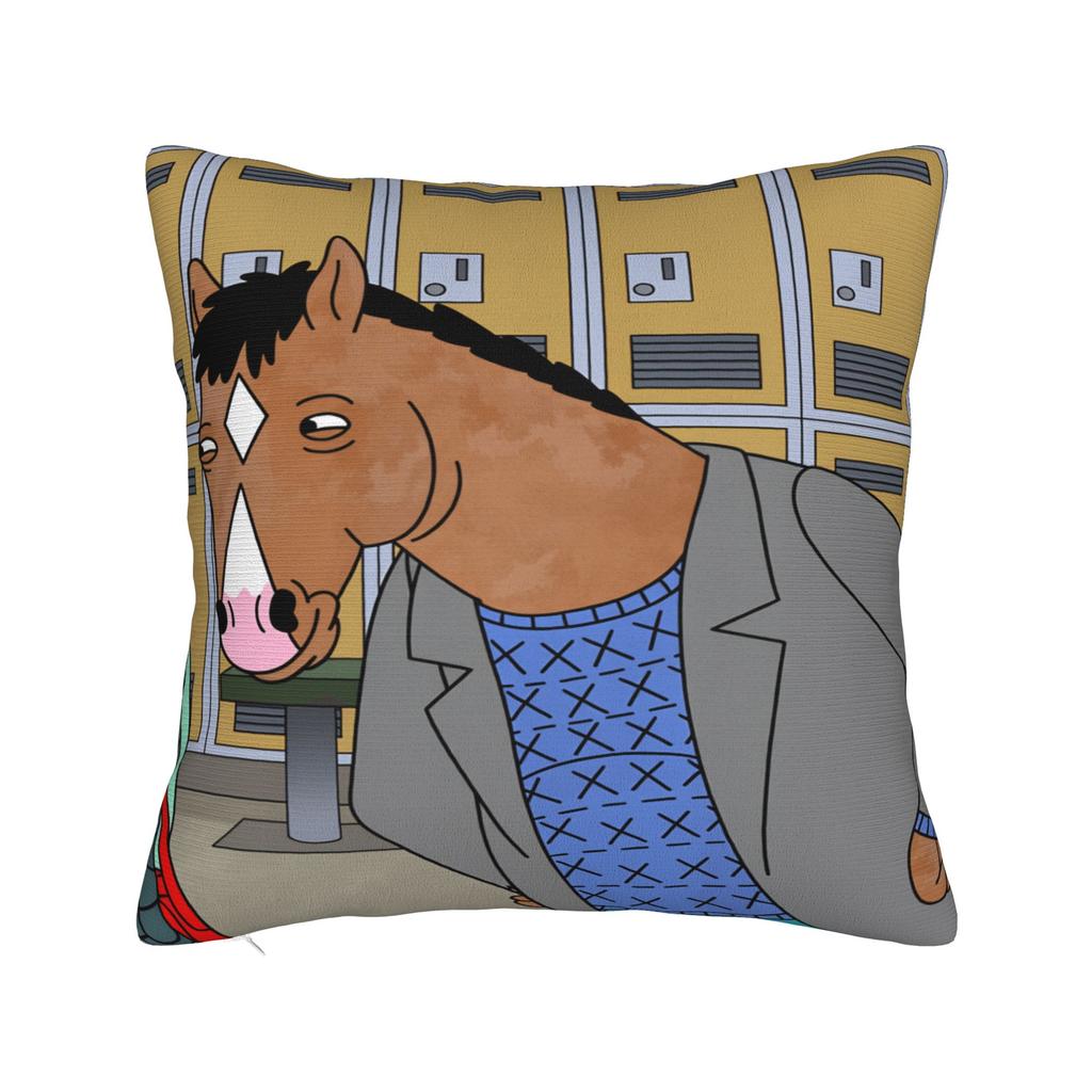 Pillow Case Anime B-BoJack H-Horsemans Soft Pillow Cover For Sofa Couch Bed Living Room Cute Funny Pillowcases