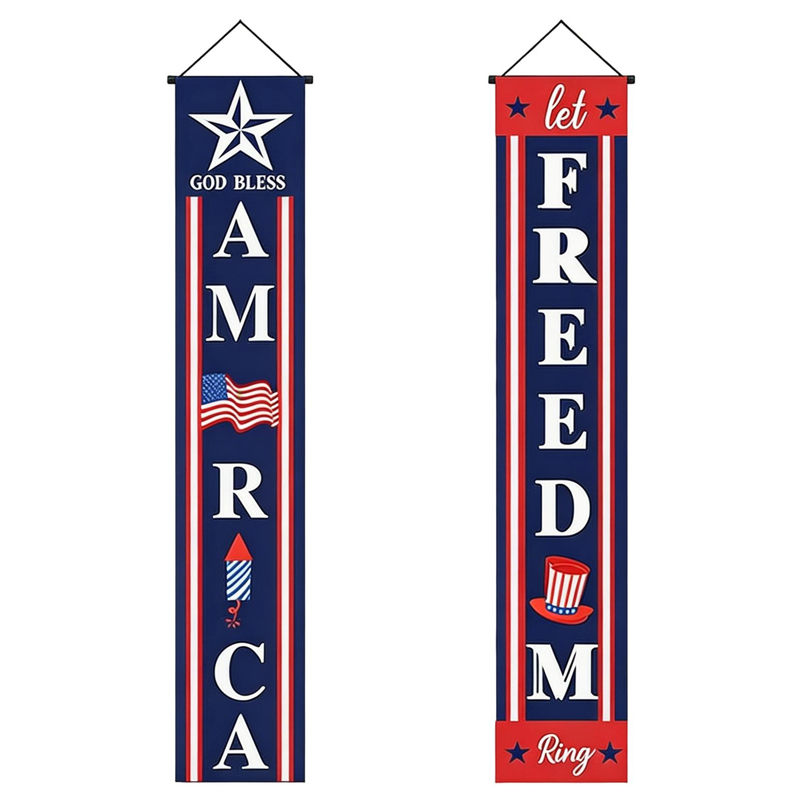 

2pcs Independence Day 0th Anniversary Door Flag Decoration Set, Suitable For Celebrating Independence Day One Size