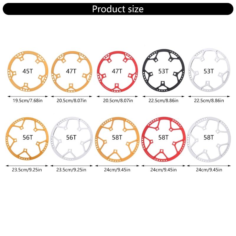 130mm BCD 45T 47T 53T 56T 58T Single Speed Kettenblatt für Falträder Aluminiumlegierung Faltrad Kettenblatt Kurbelgarnitur