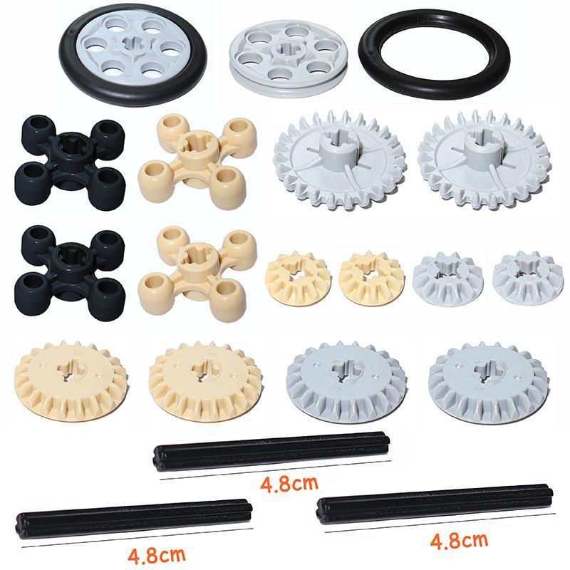 MOC Bricks Technical Accessories Bulk Multiple Sizes Gear Cross Axles Set Compatible All Brands Building Blocks Educational Toys