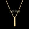 Custom Engraved Minimalist Cylinder Bar Necklace in Stainless Steel