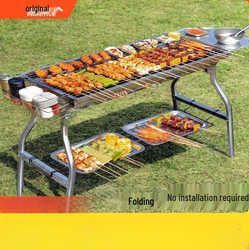 Portable Foldable Stainless Steel BBQ Grill