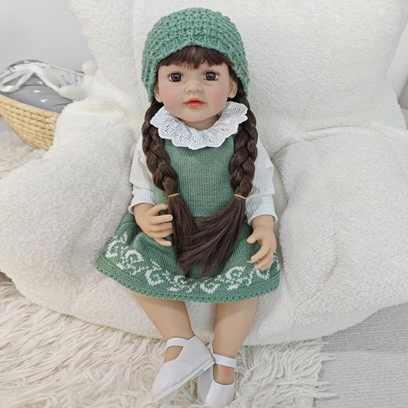 55CM Dudu Simulation Doll Vinyl Doll Baby Soft Rubber Toy Full Glue Baby Doll